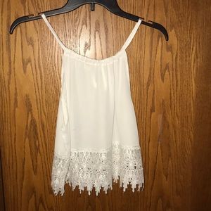 White lace crop top